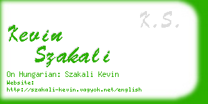 kevin szakali business card